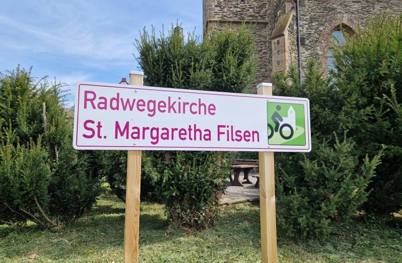 Schild Radwegekirche | © Romantischer Rhein Tourismus GmbH Schild Radwegekirche | © Romantischer Rhein Tourismus GmbH
