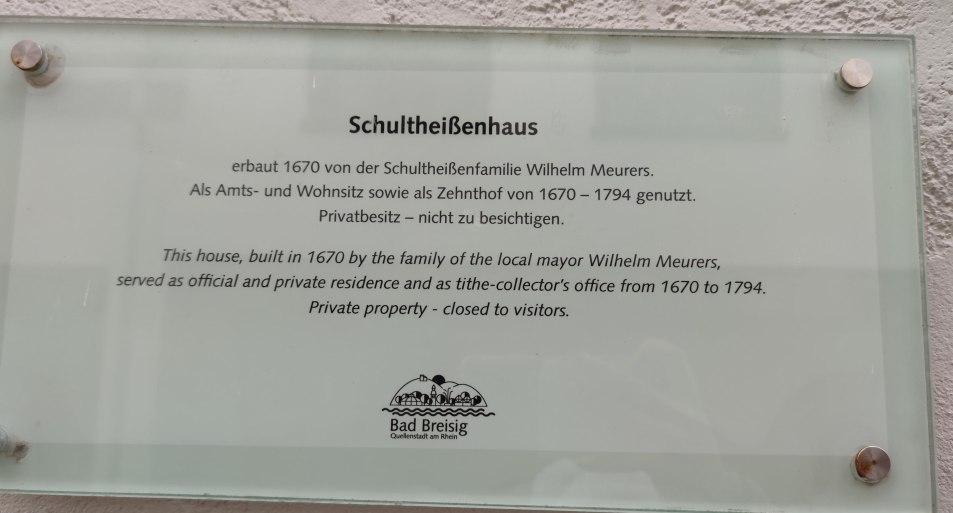 Schulthei&szlig;enhaus Infotafel | &copy; Tourist-Information Bad Breisig