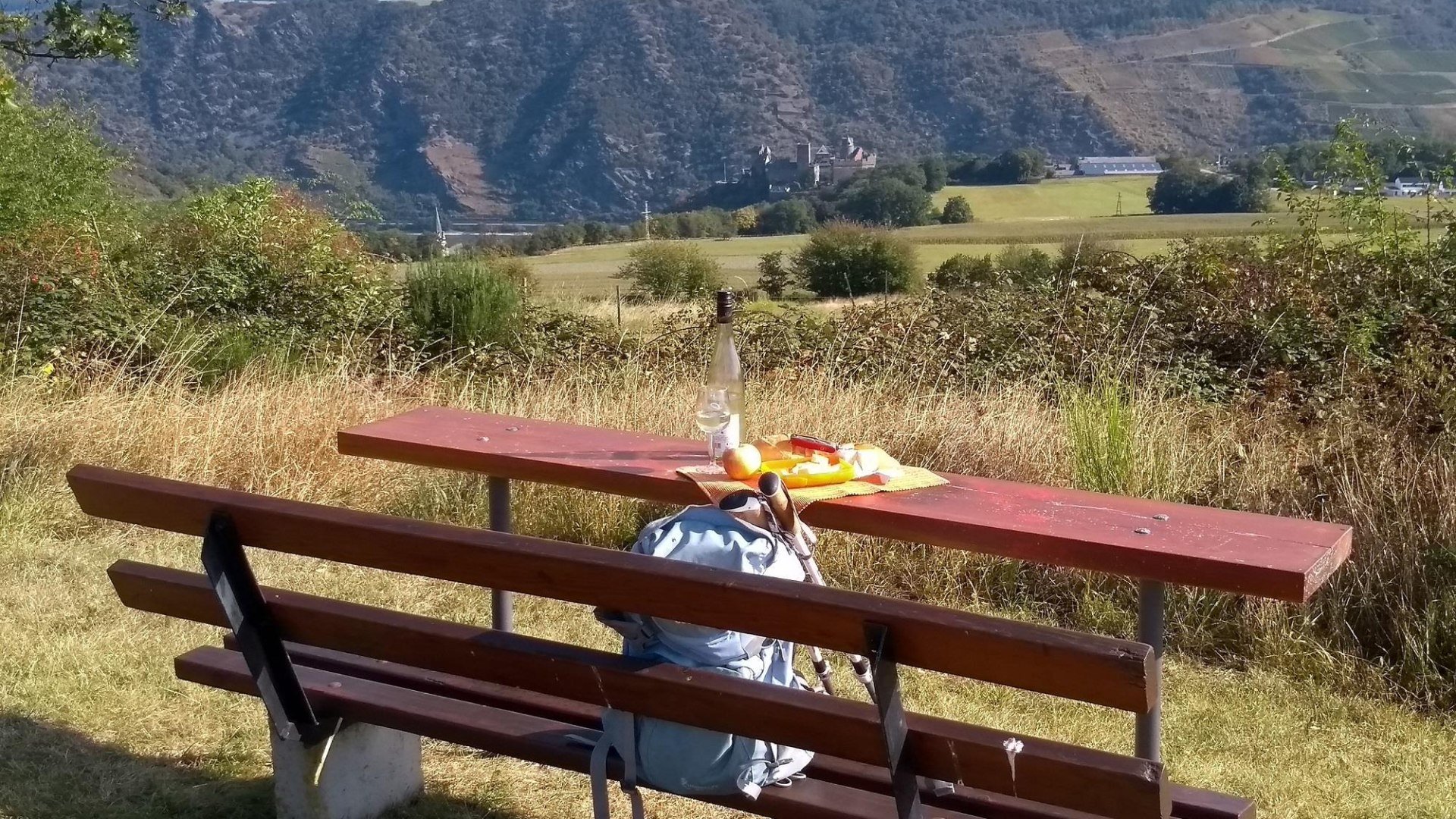 Picknickbank auf der Bitz mit Schönburgblick | © E. Bender Picknickbank auf der Bitz mit Schönburgblick | © E. Bender