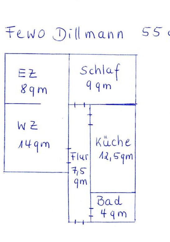 Grundriss | &copy; Fewo Dillmann