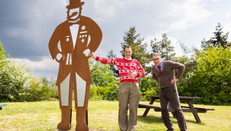 Willi und Ernst auf dem Traumschleifchen Spitzer Stein beim Quetschehannes | &copy; Kai Myller, Tourist-Info Hunsr&uuml;ck-Mittelrhein - Zentrum am Park
