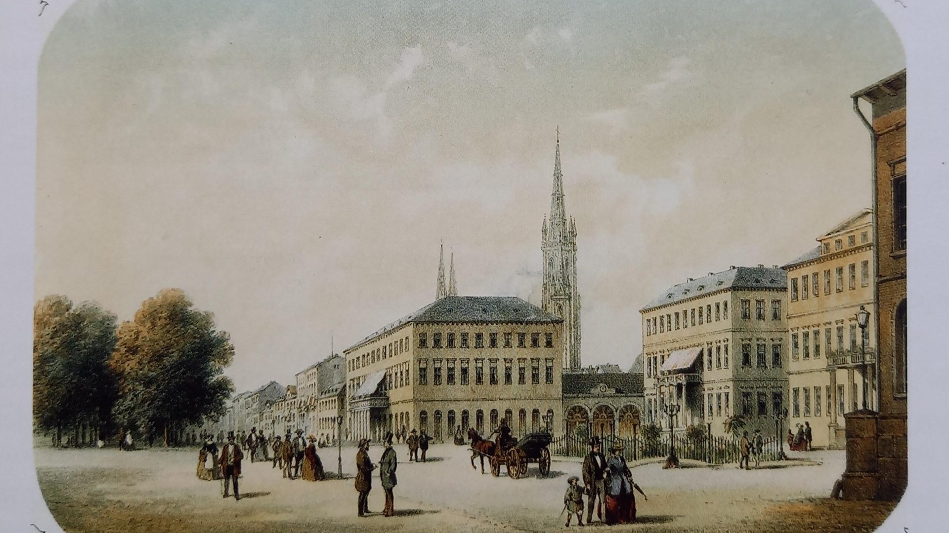 Theaterplatz_u_Wilhelmstraße um 1860_Sammlg Nassau | © Cult-Touren Theaterplatz_u_Wilhelmstraße um 1860_Sammlg Nassau | © Cult-Touren