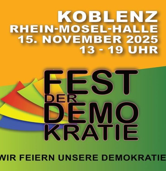 Das Fest der Demokratie in Koblenz am 15.11.2025 | © Soziales Netzwerk Koblenz e.V. Das Fest der Demokratie in Koblenz am 15.11.2025 | © Soziales Netzwerk Koblenz e.V.