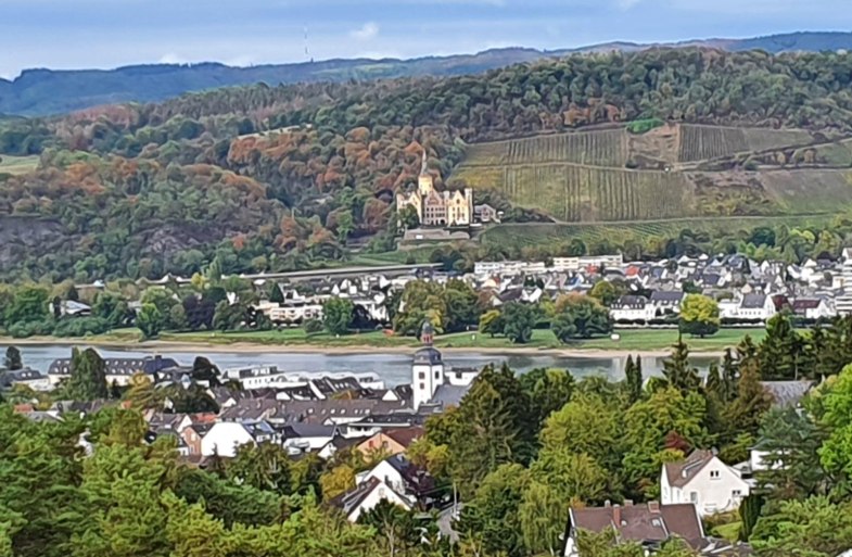 Uitzicht op het kasteel van Arenfels en het Rijndal | &copy; Simone P&ouml;rner-Klee