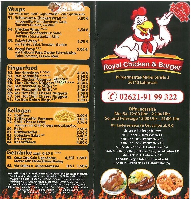 Royal Chicken & Burger Speisekarte | &copy; Nabil Alfrij