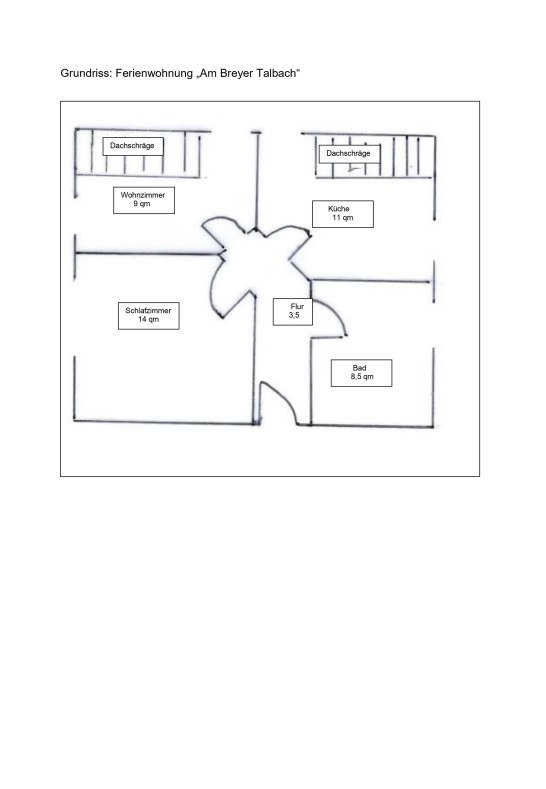Grundriss_Ferienwohnung | &copy; Ferienwohnung Am Breyer Talbach