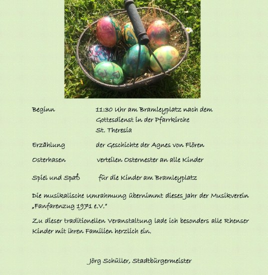 Plakat Eierspende | &copy; Stadt Rhens