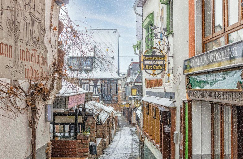 Drosselgasse bei Schnee | © Marlie Steinmetz